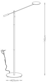 Lucide 19766/09/30 - LED Dimmelhető állólámpa ANSELMO LED/9W/230V fekete