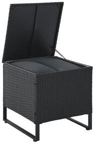 Juskys Rattan szett Santorini - fekete
