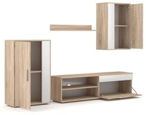 Nappali szekrénysor BRICK sonoma tölgy/fehér