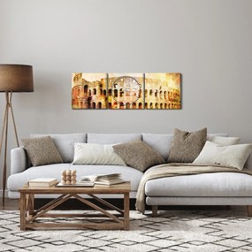 Kép - Digitális festészet, Colosseum, Róma, Olaszország (órával) (90x30 cm)