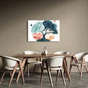 Kép – Akvarellfa tele élettel (90x60 cm)