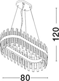 Függeszték Arany CROWN NOVA LUCE 9695217