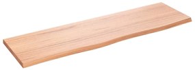 világosbarna kezelt tömör tölgyfa fali polc 100x30x2 cm