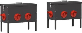 vidaXL Csirke etető 2 pcs Fekete 41,5 x 20,5 x 33 cm