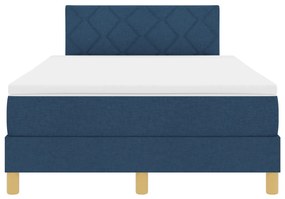 Box Spring Ágy Matraccal és LED Éjféli Kék 120x200 cm szövet