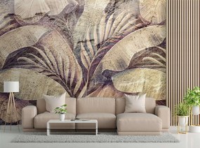 Gario Fotótapéta Pálmalevelek, dzsungel beton utánzaton Anyag: Vlies, Méret: 150 x 105 cm