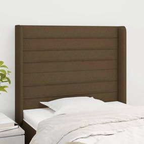 sötétbarna szövet fejtámla szárnyakkal 83x16x118/128 cm