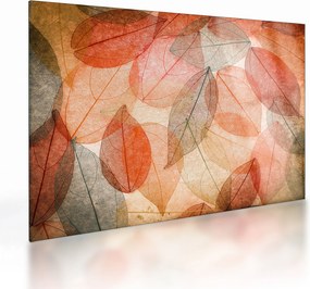 Festett őszi levelek képe (üvegen) (70x50 cm)