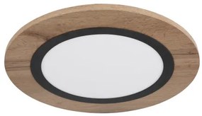Globo 67292D3 Mennyezeti lámpa fém fekete matt, MDF fa sötét, műanyag fehér, ø: 400mm, M:45mm, LED 15W 230V, 1700lm forrás, 800lm kimenet, 3000K