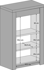 Komód, kőris sötét, INFINITY I-06