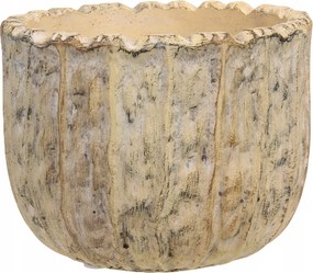 Virágcserép fedél 15cm Krémszínű, fa utánzat