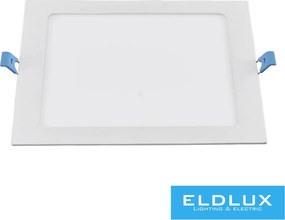 UNIVERSO Négyzet alakú süllyesztett LED panel 24w 2400lm CCT/kap. 120° IP20 Fehér 293x293mm kivágás:278x278mm 3év