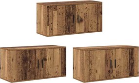 vidaXL Fali TV szekrény szett 3 pcs Öreg fa 80 x 34,5 x 40 cm Faanyag