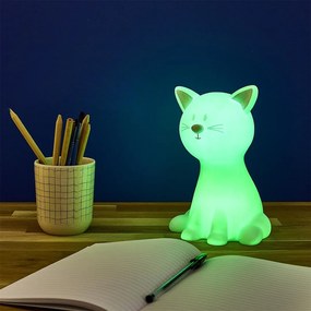 LED gyerek éjjeli lámpa CATTY 19cm, fehér