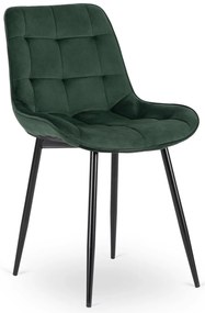 Bársony étkezőszék CHRIS zöld/fekete