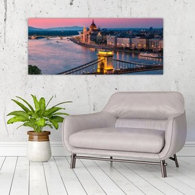 Kép - panoráma a városra, Budapest, Magyarország (120x50 cm)