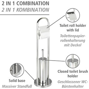 Vasto ezüstszínű WC-kefe és WC-papír tartó - Wenko