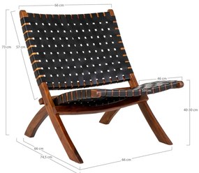 Fekete bőr fotel Perugia - House Nordic