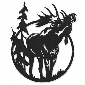 Acél fali dekoráció vadász stílusban fém dekor Jávorszarvas 44 x 37 cm