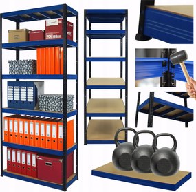 Tárolószekrény fém állvány Helios 213x90x60cm 6Px350kg 300EZER Komb