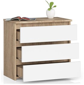 Komód Cleania CL3 (szonoma tölgy + fehér). 1068945