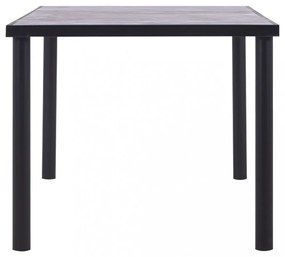 fekete és betonszürke MDF étkezőasztal 180 x 90 x 75 cm