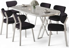 Axton étkezőgarnitúra, fehér-antracit, 168 cm – TR240CHR2716