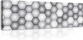 Vászonkép 145x45 Geometrikus absztrakt háromdimenziós szürke fehér minimalizmus