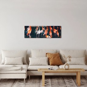 Flamingók csordája (órával) (90x30 cm)