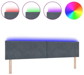 LED Fejtámla Gyémánt Blokk Dizájn Sötét Szürke 200 cm Velúr