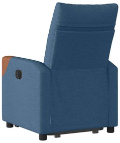 elektromos felállást segítő kék szövet dönthető fotel