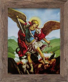 Vászonkép 30x25 Szent Mihály Arkangyal Tölgy Keret