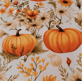 Mikroszálas ágynemű FLOWERS AND PUMPKINS narancssárga Ágyneműhuzat mérete: 70 x 90 cm | 140 x 220 cm