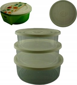 MultiBox tartályok 3x Kerek Bpa mentes hűtőszekrényhez és mikrohullámú sütőhöz