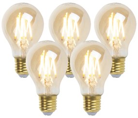 5 db E27 szabályozható LED-izzólámpa, arany vonal 360lm 2200K