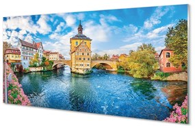 Üvegképek Németország régi város folyami hidak 120x60cm