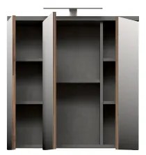 Tükrös fürdőszobai fali szekrény VENOM antracit/barna