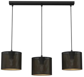 Csillár zsinóron LOFT SHADE 3xE27/60W/230V fekete/arany