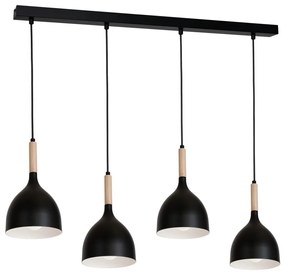 Csillár zsinóron NOAK WOOD 4xE27/60W/230V