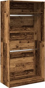 vidaXL antik fa színű szerelt fa ruhásszekrény 100 x 50 x 200 cm