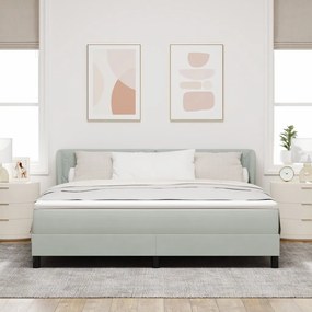 Boxspring Ágy Matrac Kivilágos Szürke 180x200 cm Bársony