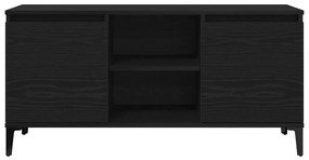 TV Szekrény Fekete Tölgy 102x35x50 cm Műanyag Fa