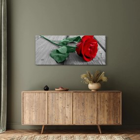 Kép - Piros rózsa zöld szárral (120x50 cm)
