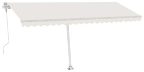krémszínű automata szélérzékelős és LED-es napellenző 500x350cm