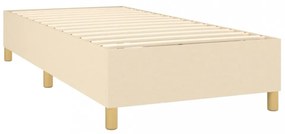 krémszínű szövet rugós és LED-es ágy matraccal 80 x 200 cm