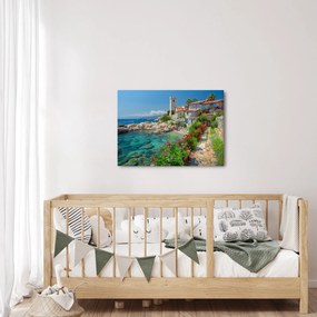 Kép - Festői tengerparti falu (70x50 cm)