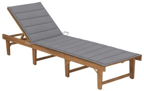 vidaXL összecsukható tömör akácfa napozóágy párnával
