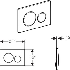 Geberit Sigma20 - Sigma20 vezérlőgomb, fekete / króm fényes, 115.882.KM.1