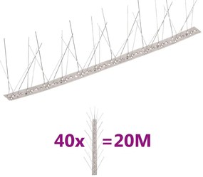 40 db 20 m-es 5-soros rozsdamentes acél madár- és galambtüske