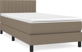 vidaXL tópszínű szövet rugós ágy matraccal 90 x 200 cm